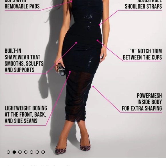 Chic Black Ruched Mini Dress - Picture 2 of 5